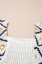 Mini Jurk met Azteekse Print en Plissé - Mini Dresses - Jurkjes.co
