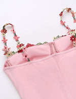 Mini Jurk met Bloemenapplicaties - Mini Dresses - Jurkjes.co