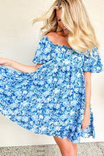 Mini Jurk met Bloemenpatroon en Puff Mouwen - Floral Dresses - Jurkjes.co