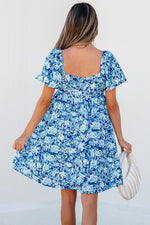 Mini Jurk met Bloemenpatroon en Puff Mouwen - Floral Dresses - Jurkjes.co