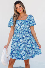 Mini Jurk met Bloemenpatroon en Puff Mouwen - Floral Dresses - Jurkjes.co