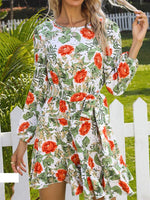 Mini Jurk met Bloemenprint en Ceintuur - Group4 - Jurkjes.co