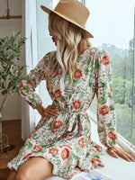 Mini Jurk met Bloemenprint en Ceintuur - Group4 - Jurkjes.co