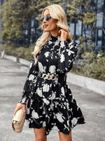 Mini Jurk met Bloemenprint en Ceintuur - Maxi Dresses - Jurkjes.co