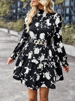 Mini Jurk met Bloemenprint en Ceintuur - Maxi Dresses - Jurkjes.co