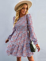 Mini Jurk met Bloemenprint en Elastische Taille - Mini Dresses - Jurkjes.co