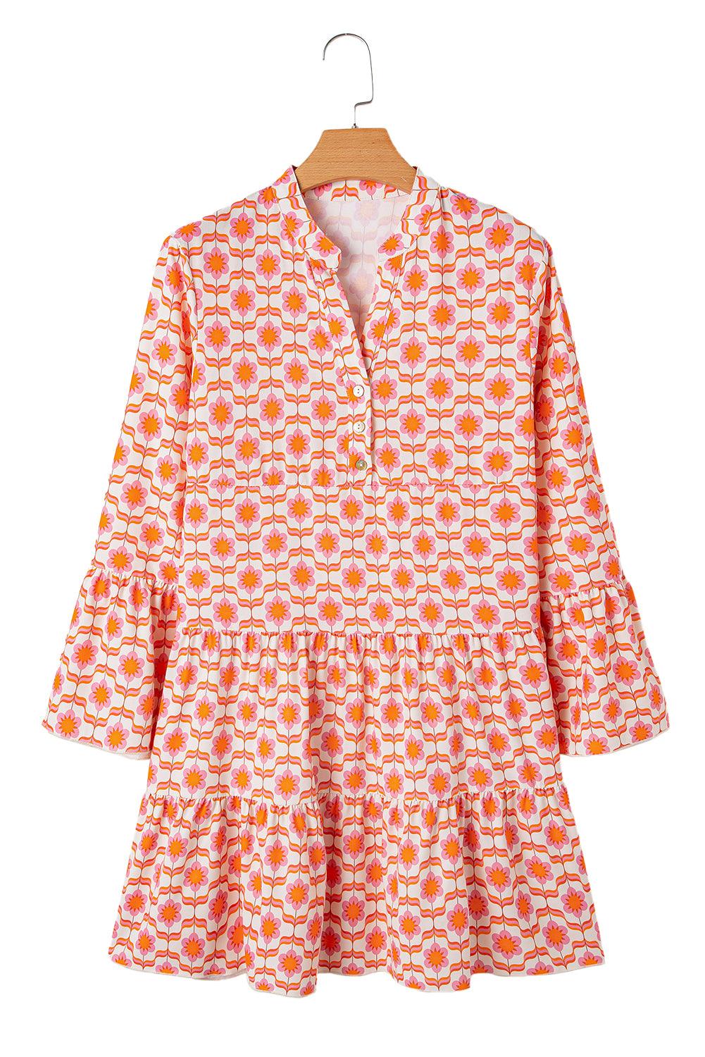 Mini Jurk met Bloemenprint en Flounce Mouwen - Floral Dresses - Jurkjes.co
