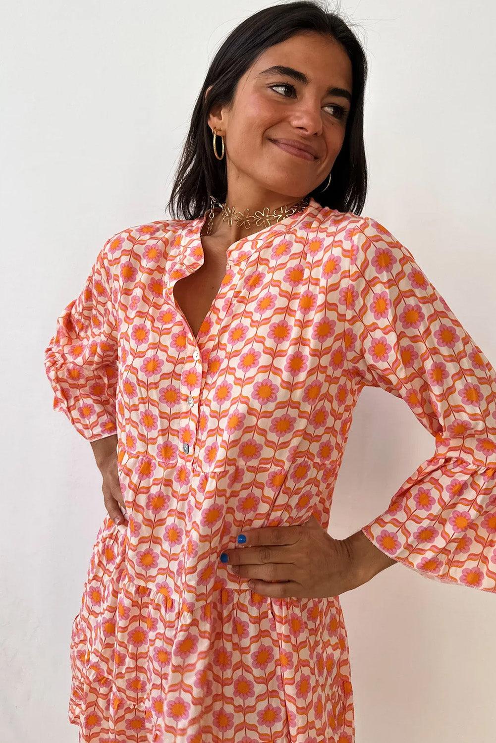 Mini Jurk met Bloemenprint en Flounce Mouwen - Floral Dresses - Jurkjes.co