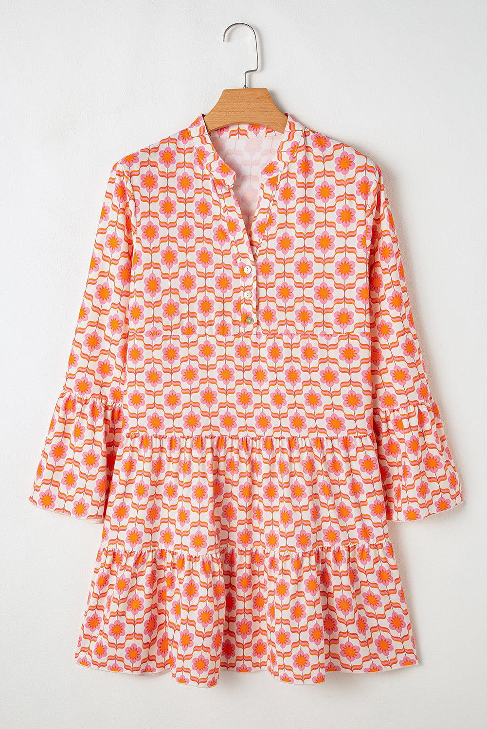 Mini Jurk met Bloemenprint en Flounce Mouwen - Floral Dresses - Jurkjes.co