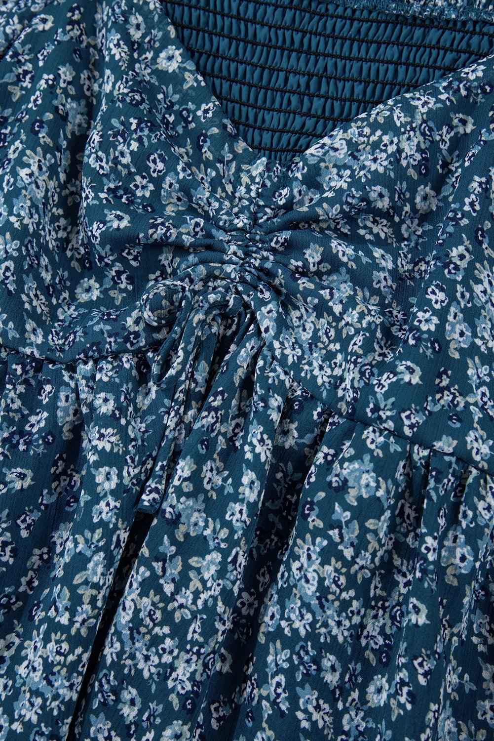 Mini Jurk met Bloemenprint en Hartvormige Halslijn - Floral Dresses - Jurkjes.co