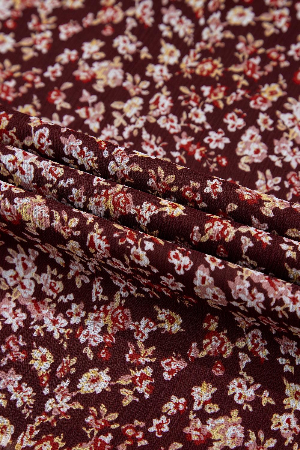 Mini Jurk met Bloemenprint en Hartvormige Halslijn - Floral Dresses - Jurkjes.co