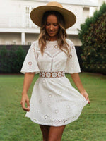 Mini Jurk met Bloemenprint en Kapmouwtjes - Mini Dresses - Jurkjes.co