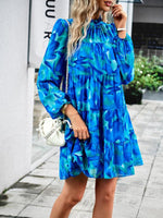 Mini Jurk met Bloemenprint en Lange Mouwen - Mini Dresses - Jurkjes.co