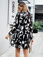 Mini Jurk met Bloemenprint en Lange Mouwen - Mini Dresses - Jurkjes.co