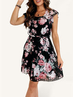 Mini Jurk met Bloemenprint en Luchtige Mouwen - Mini Dresses - Jurkjes.co