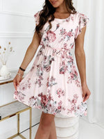 Mini Jurk met Bloemenprint en Luchtige Mouwen - Mini Dresses - Jurkjes.co