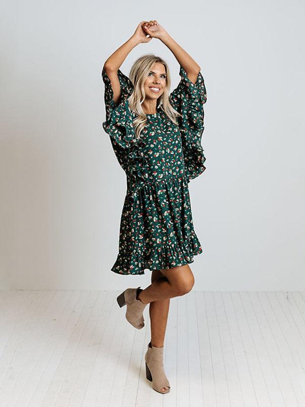 Mini Jurk met Bloemenprint en Luchtige Mouwen - Mini Dresses - Jurkjes.co