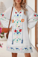 Mini Jurk met Bloemenprint en Plooien - Mini Dresses - Jurkjes.co