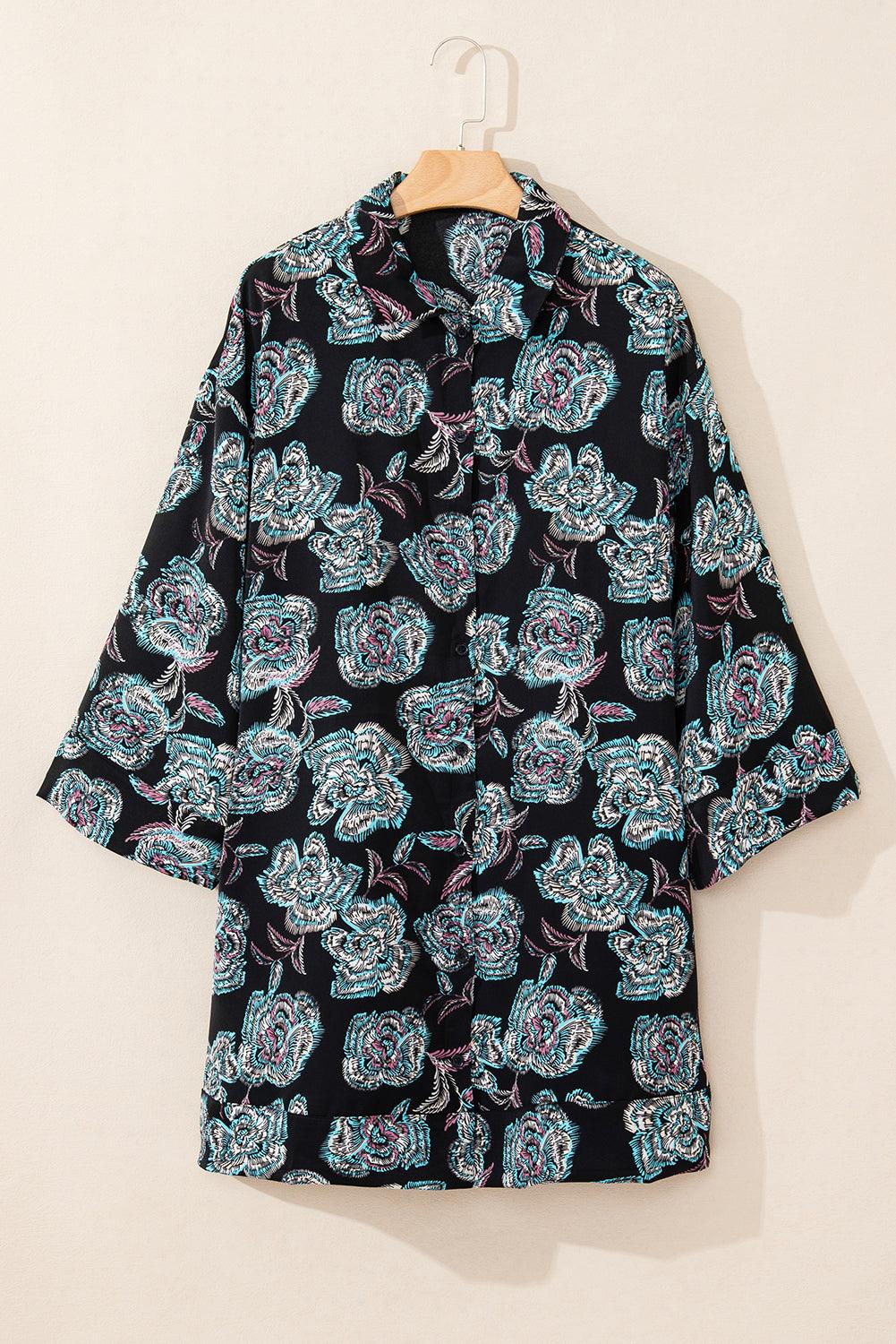 Mini Jurk met Bloemenprint en Revers - Floral Dresses - Jurkjes.co