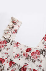 Mini Jurk met Bloemenprint en Rimpelbandjes - Mini Dresses - Jurkjes.co