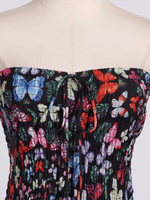 Mini Jurk met Bloemenprint en Rimpelrok - Mini Dresses - Jurkjes.co