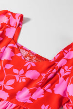Mini Jurk met Bloemenprint en Ruches - Floral Dresses - Jurkjes.co