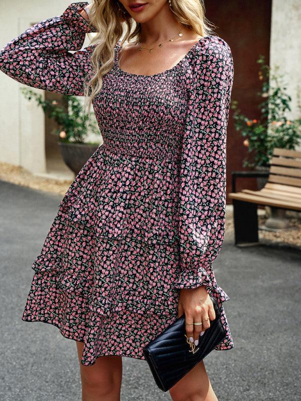 Mini Jurk met Bloemenprint en Ruches - Mini Dresses - Jurkjes.co