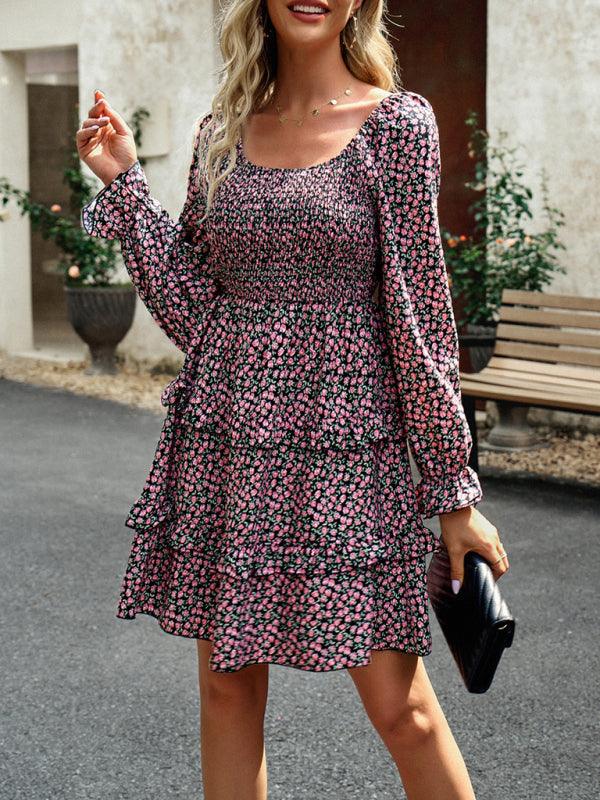 Mini Jurk met Bloemenprint en Ruches - Mini Dresses - Jurkjes.co