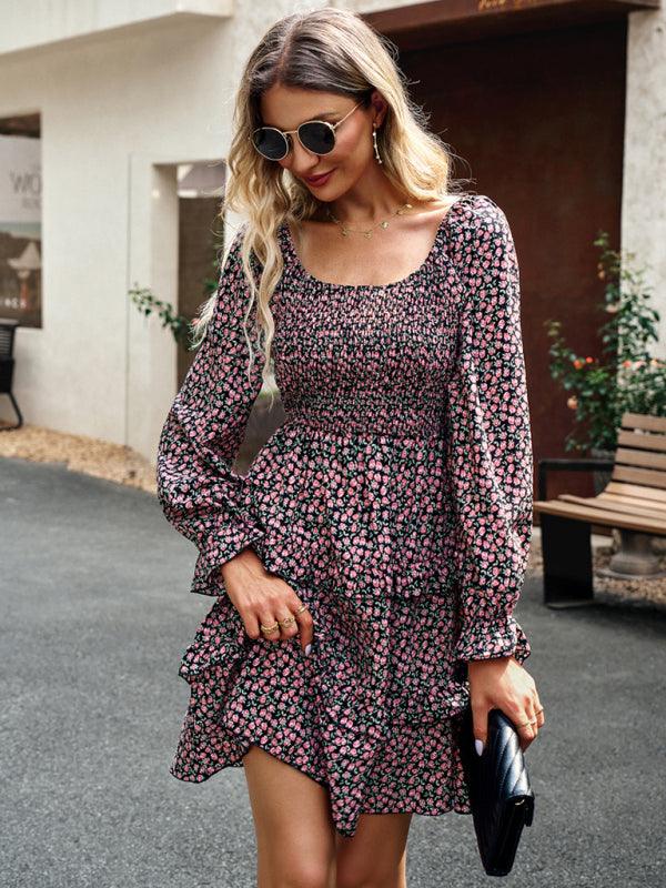 Mini Jurk met Bloemenprint en Ruches - Mini Dresses - Jurkjes.co