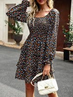 Mini Jurk met Bloemenprint en Ruches - Mini Dresses - Jurkjes.co