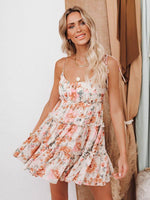 Mini Jurk met Bloemenprint en Spaghetti Bandjes - Mini Dresses - Jurkjes.co