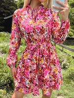 Mini Jurk met Bloemenprint en Strikceintuur - Group7 - Jurkjes.co