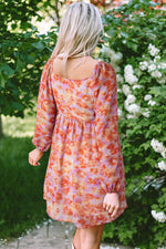 Mini Jurk met Bloemenprint en Vierkante Halslijn - Floral Dresses - Jurkjes.co