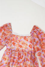 Mini Jurk met Bloemenprint en Vierkante Halslijn - Floral Dresses - Jurkjes.co