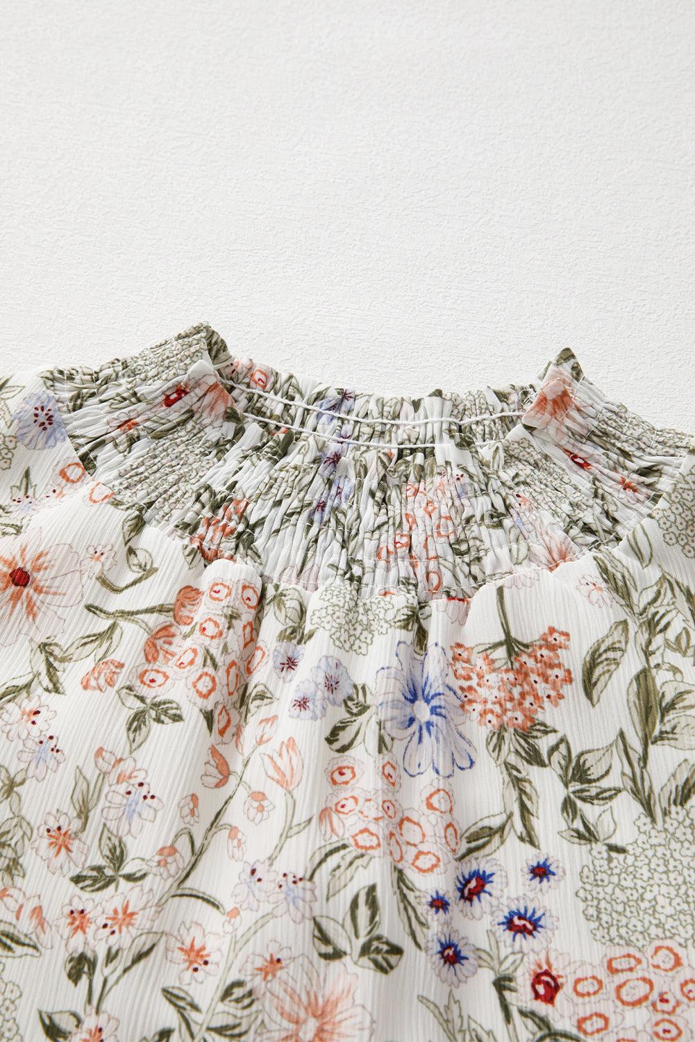 Mini Jurk met Bloemenprint en Volants - Floral Dresses - Jurkjes.co