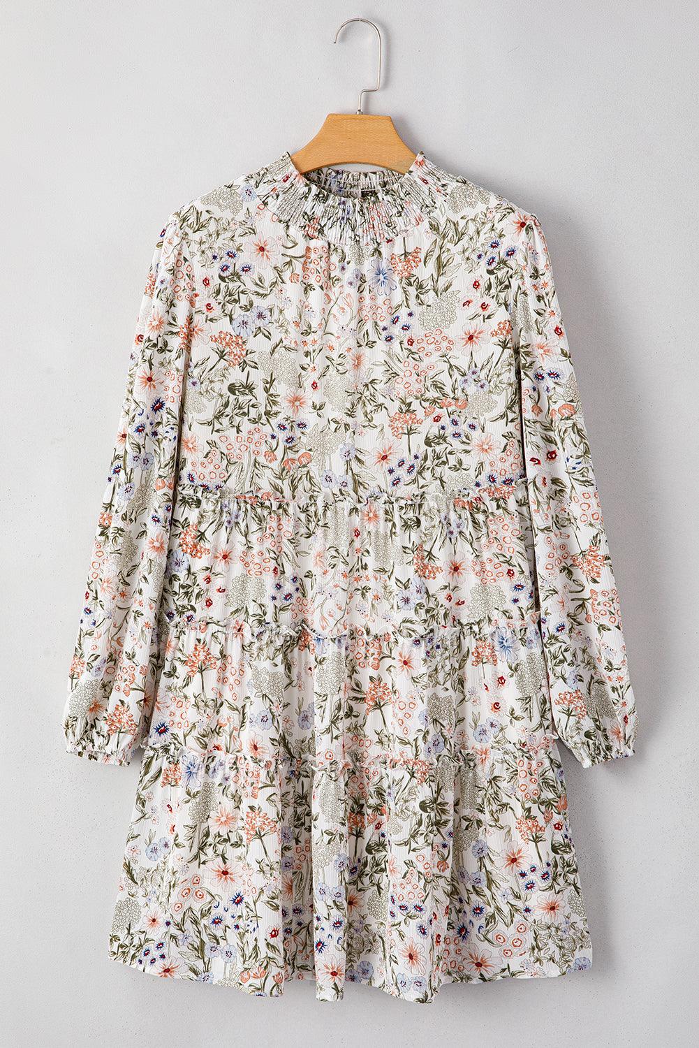 Mini Jurk met Bloemenprint en Volants - Floral Dresses - Jurkjes.co