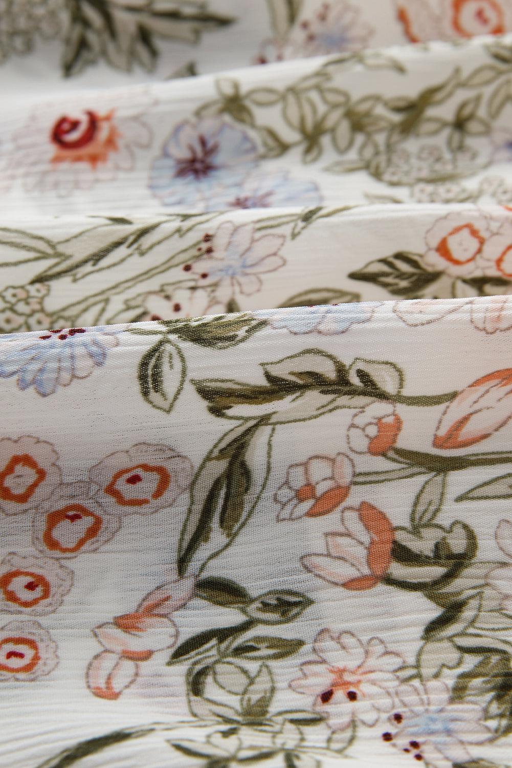Mini Jurk met Bloemenprint en Volants - Floral Dresses - Jurkjes.co