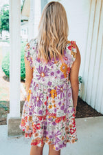 Mini Jurk met Bloemenprint Zonder Mouwen - Floral Dresses - Jurkjes.co
