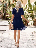 Mini Jurk met Ceintuur en Kapmouwtjes - Mini Dresses - Jurkjes.co