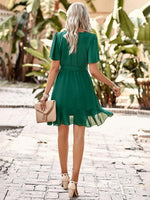 Mini Jurk met Ceintuur en Kapmouwtjes - Mini Dresses - Jurkjes.co