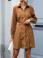 Mini Jurk met Ceintuur en Knoopsluiting - Maxi Dresses - Jurkjes.co