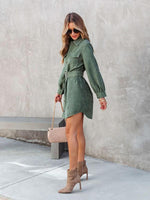 Mini Jurk met Ceintuur en Knoopsluiting - Mini Dresses - Jurkjes.co