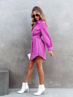 Mini Jurk met Ceintuur en Knoopsluiting - Mini Dresses - Jurkjes.co