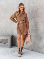 Mini Jurk met Ceintuur en Knoopsluiting - Mini Dresses - Jurkjes.co