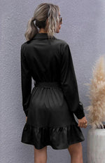 Mini Jurk met Ceintuur en Rimpelzoom - Mini Dresses - Jurkjes.co