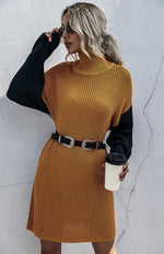 Mini Jurk met Coltrui en Ceintuur - Mini Dresses - Jurkjes.co