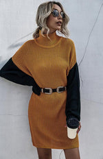 Mini Jurk met Coltrui en Ceintuur - Mini Dresses - Jurkjes.co