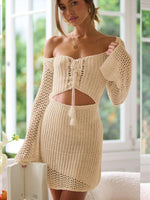 Mini Jurk met Cut-out en Gehaakt Design - Mini Dresses - Jurkjes.co