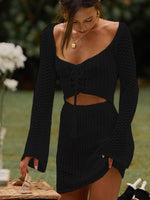 Mini Jurk met Cut-out en Gehaakt Design - Mini Dresses - Jurkjes.co