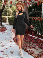 Mini Jurk met Cut-out en Ribbelstructuur - Mini Dresses - Jurkjes.co